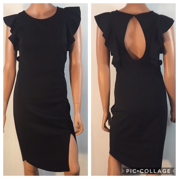 Jealous Tomato Dresses & Skirts - Jealous Tomato Keyhole Slit Slim Fit Black Dress S